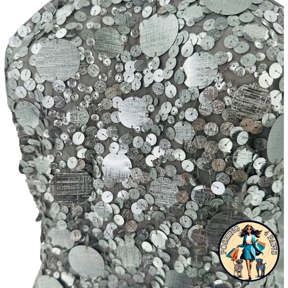 Lovers and Friends Silver Quinn Embellished Party Cocktail Mini Dress Size XL - Picture 5 of 11